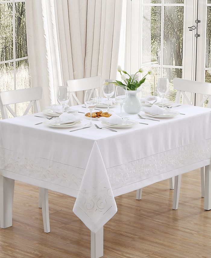 Villeroy & Boch Rose Garden Hemstitch Fabric Tablecloth, 60" x 102