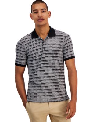 Paisley & Gray - Men's Funday Slim-Fit Zig-Zag Stripe Polo Shirt