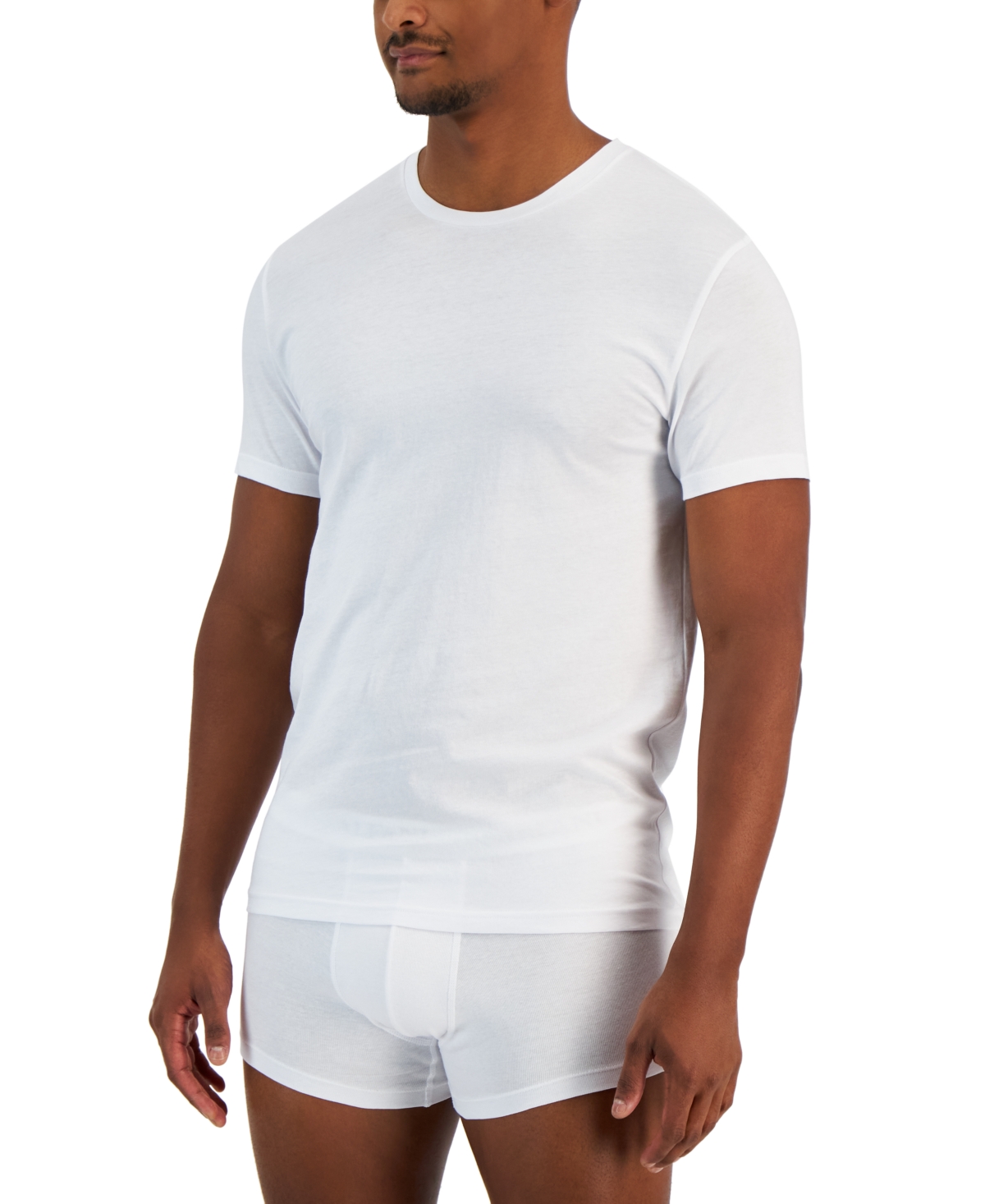Shop Alfani Men's 4-pk. Classic-fit Solid Cotton Undershirts, Created For Macy's In Bright White