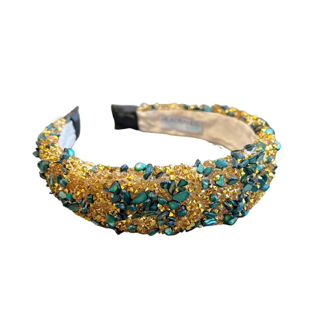 Headbands Of Hope Women's All That Glitters Headband - Green + Gold In Forest Green + Gold
