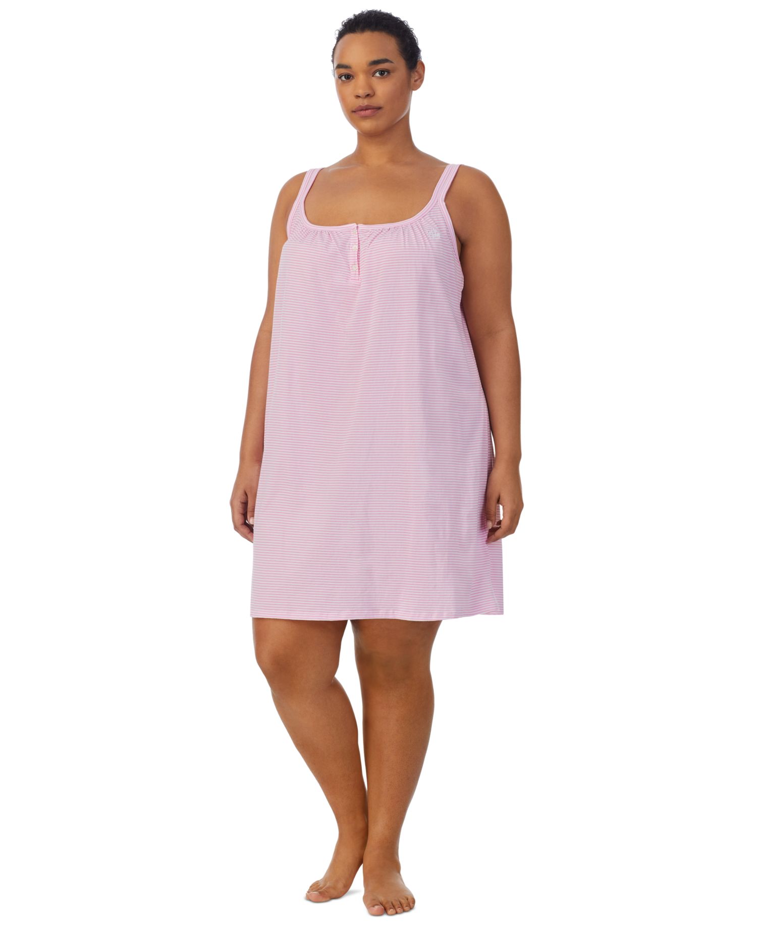 Cotton Knit Double-Strap Nightgown