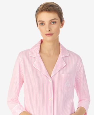 3/4 Sleeve Classic Notch Collar Capri Pajama Set