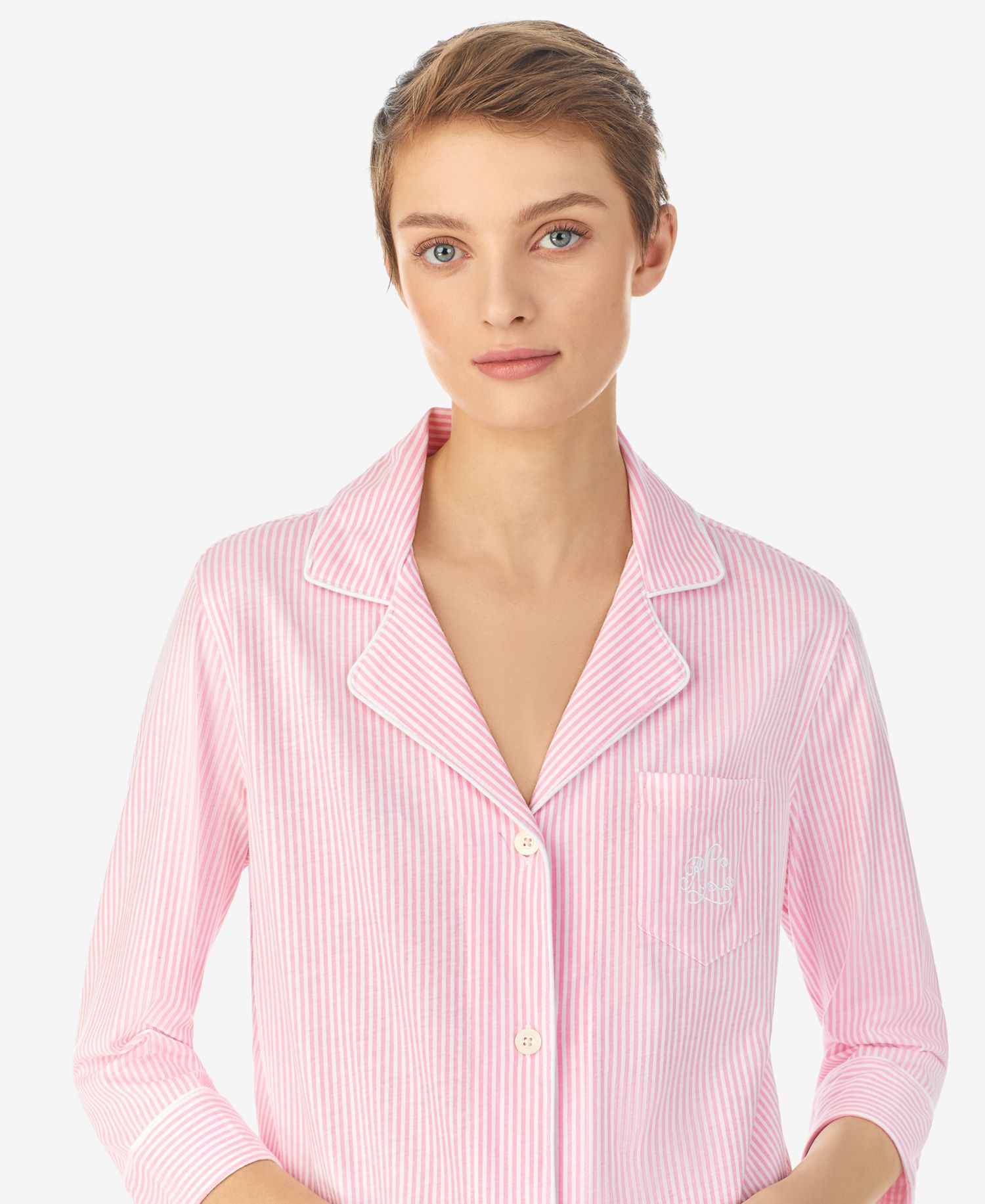 3/4 Sleeve Classic Notch Collar Capri Pajama Set