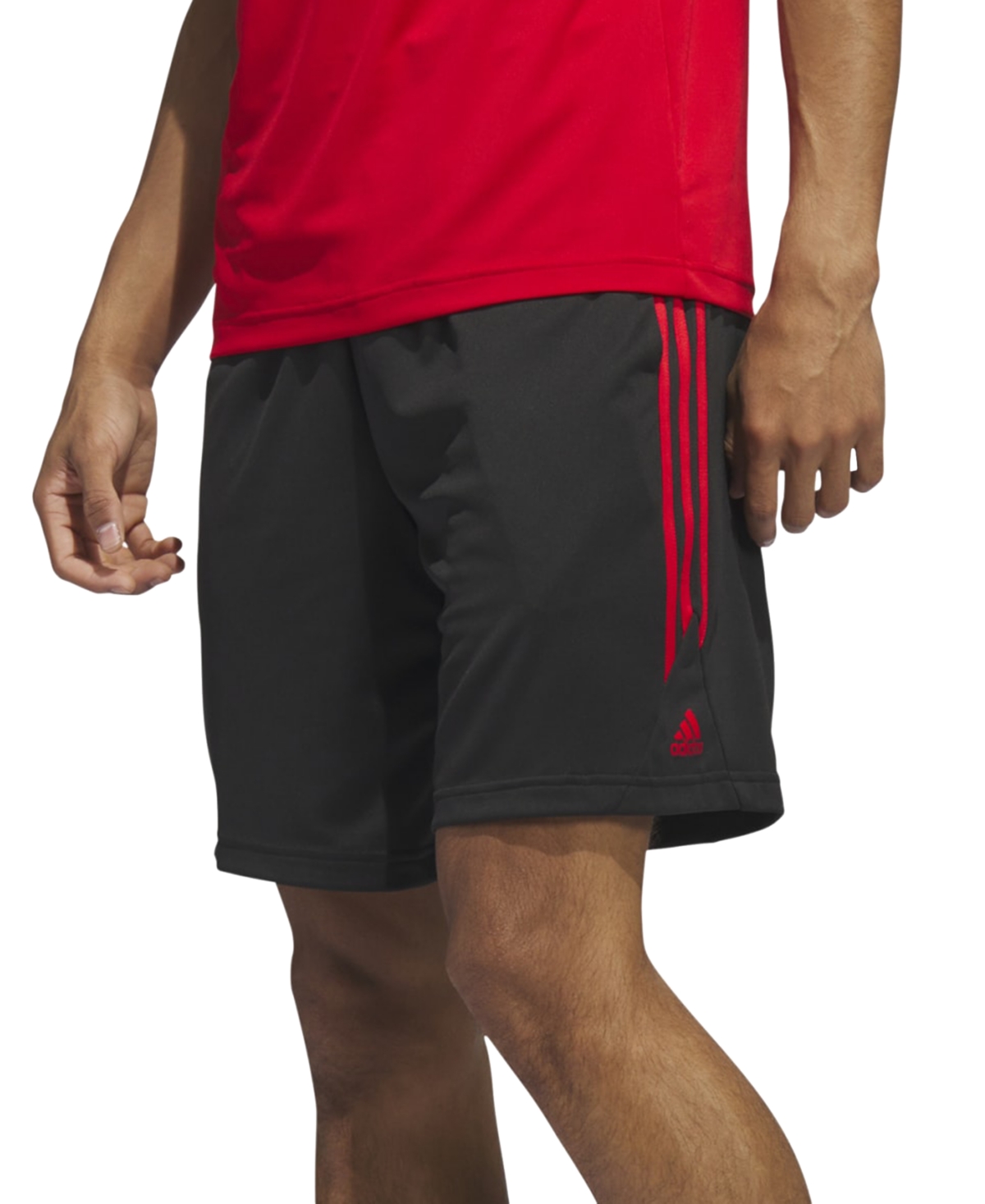 Shop Adidas Originals Men's Legends 3-stripes 11" Basketball Shorts In Black,btr Scarlet