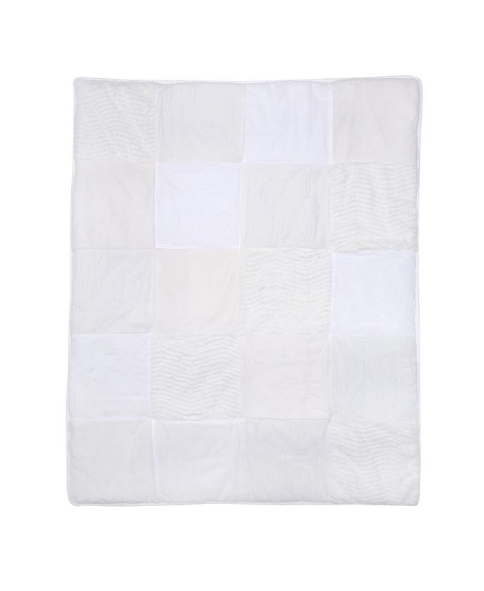 Lambs & Ivy Signature White Luxury Textured Patchwork Crib/Toddler