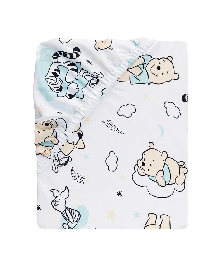 Lambs & Ivy Disney Baby Winnie the Pooh Hugs White Fitted Crib Sheet