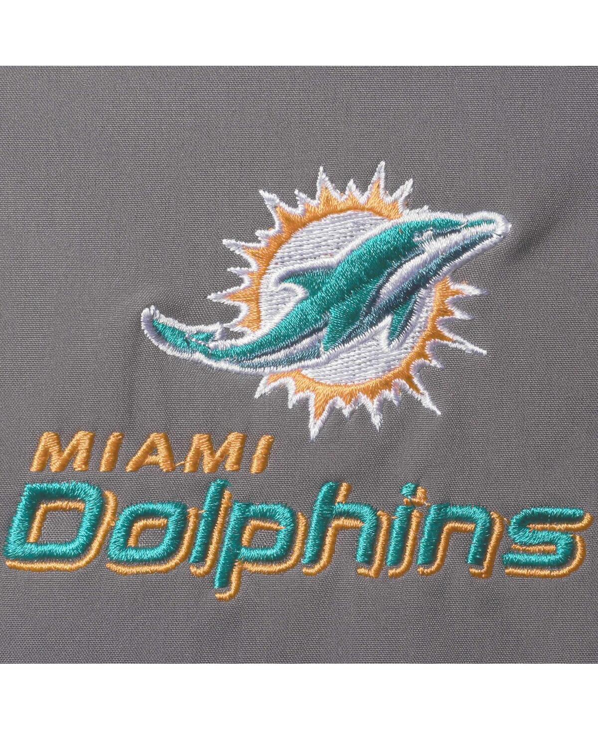DUNBROOKE MEN'S DUNBROOKE CHARCOAL MIAMI DOLPHINS SONOMA SOFTSHELL FULL-ZIP JACKET 