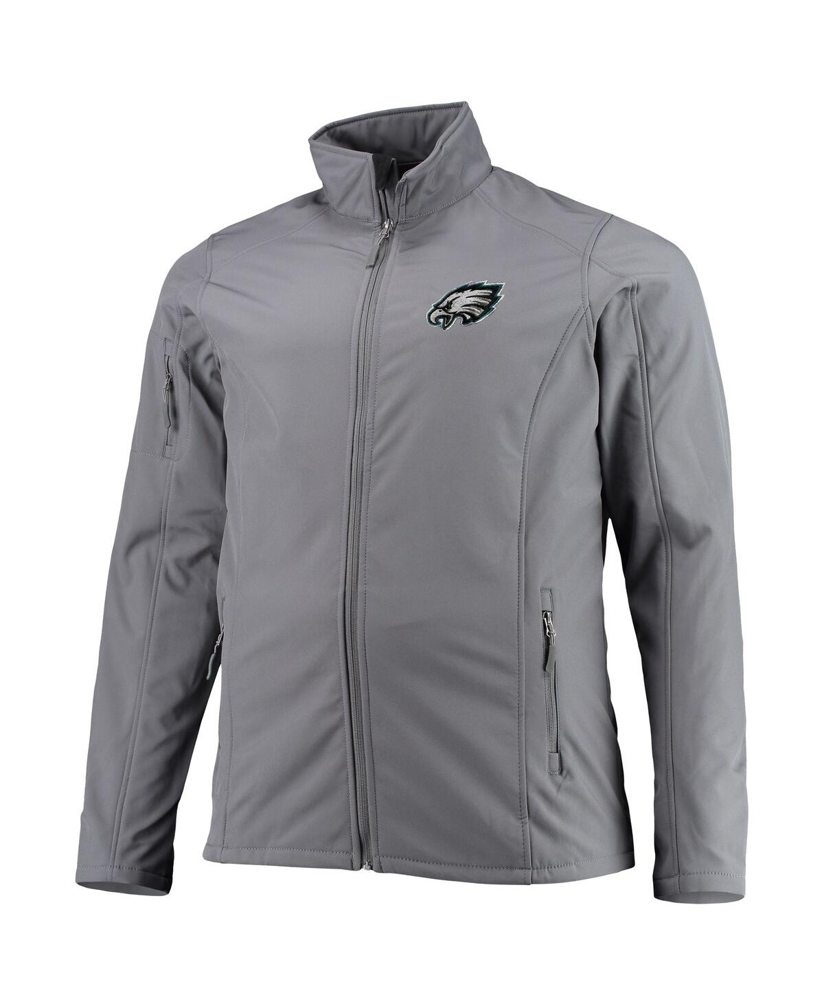 DUNBROOKE MEN'S DUNBROOKE CHARCOAL PHILADELPHIA EAGLES BIG AND TALL SONOMA SOFTSHELL FULL-ZIP JACKET 