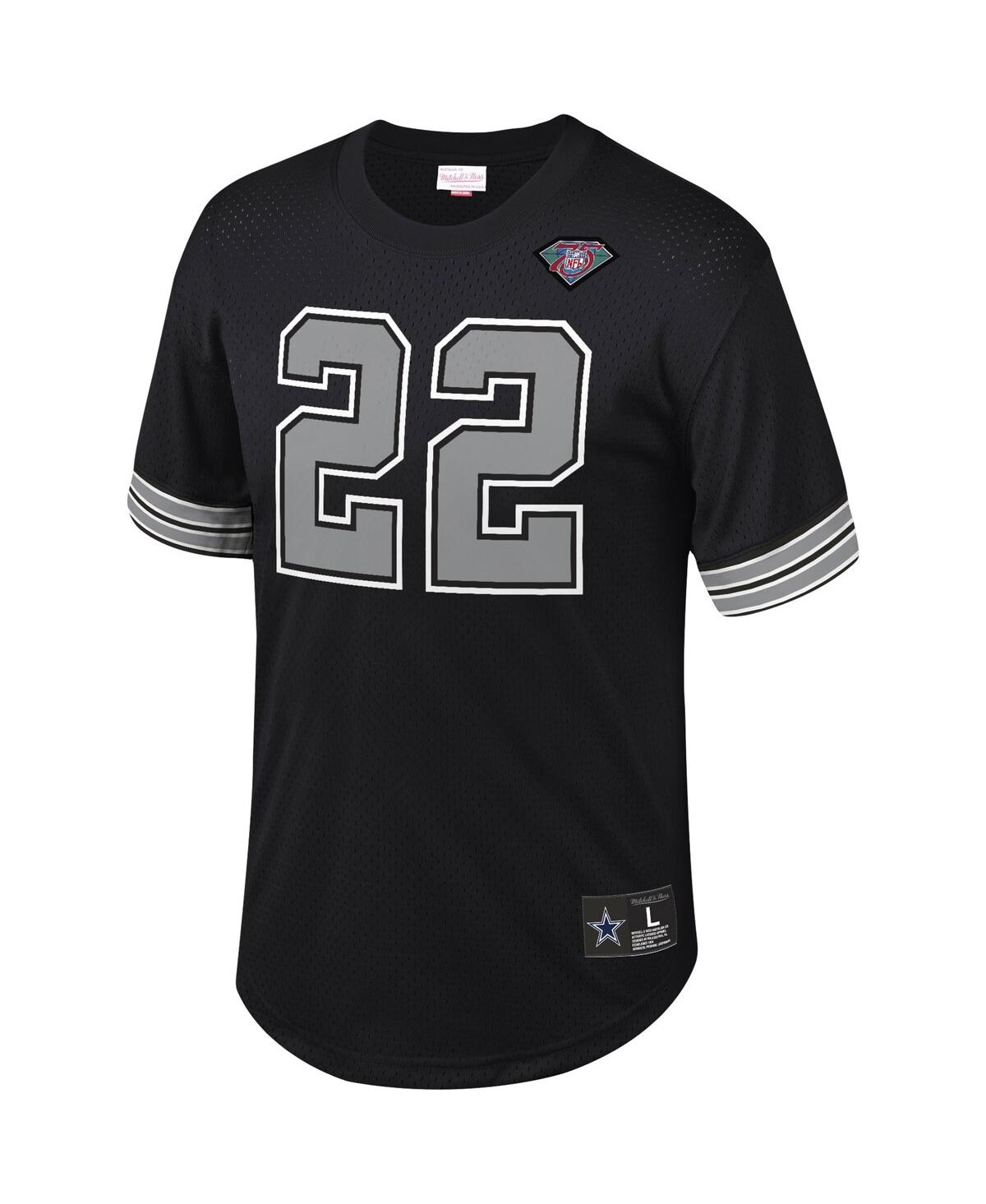 Mitchell & Ness Men's  Emmitt Smith Black Dallas Cowboys Retired Player Name And Number Mesh Top In Black