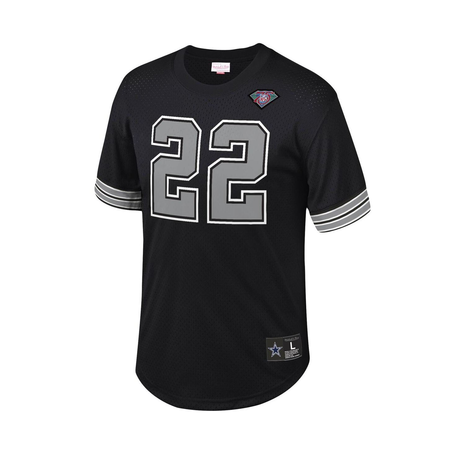 Men's Emmitt Smith Black Dallas Cowboys Retired Player Name and Number Mesh Top
