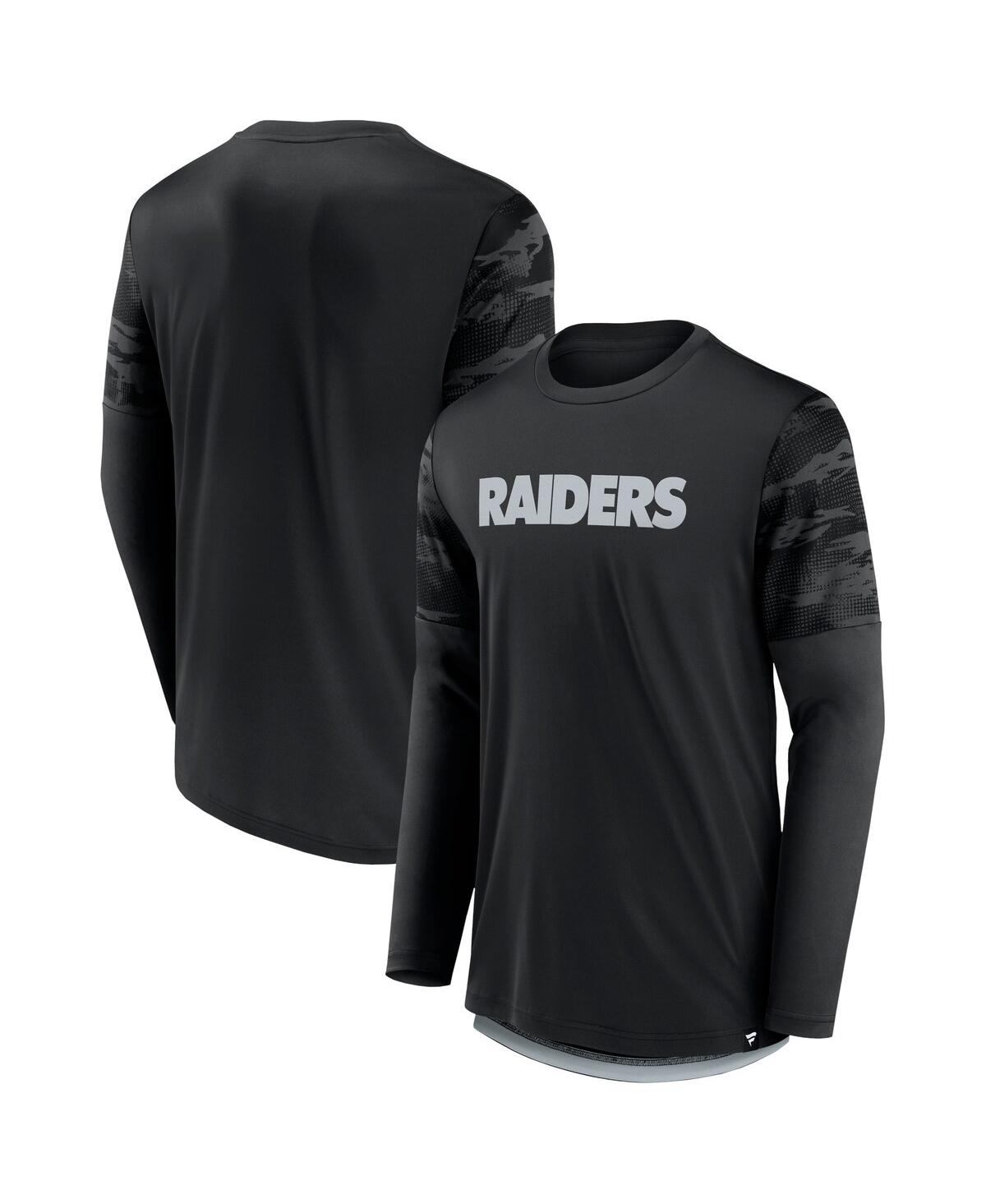 Men's Fanatics Silver Las Vegas Raiders Square Off Long Sleeve T-shirt - Silver