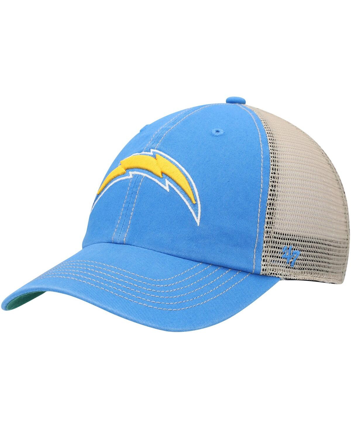 Men's '47 Brand Natural Los Angeles Chargers Trawler Trucker Clean Up Snapback Hat - Natural