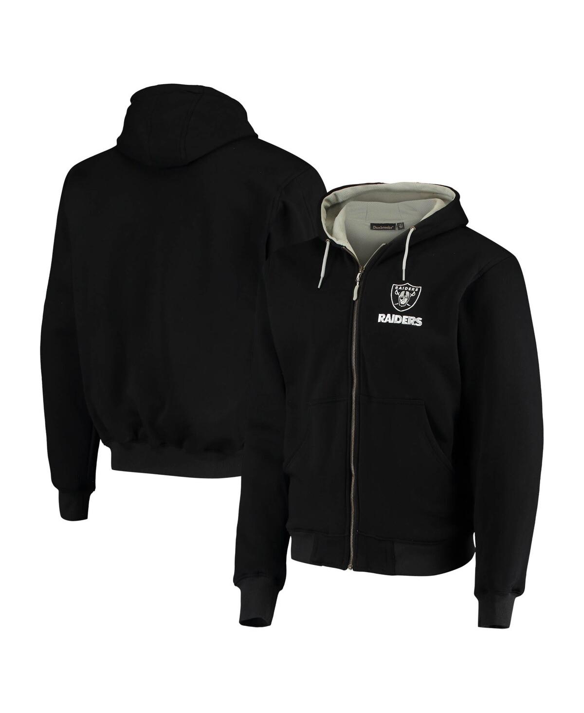 DUNBROOKE MEN'S DUNBROOKE BLACK LAS VEGAS RAIDERS CRAFTSMAN THERMAL-LINED FULL-ZIP HOODIE 