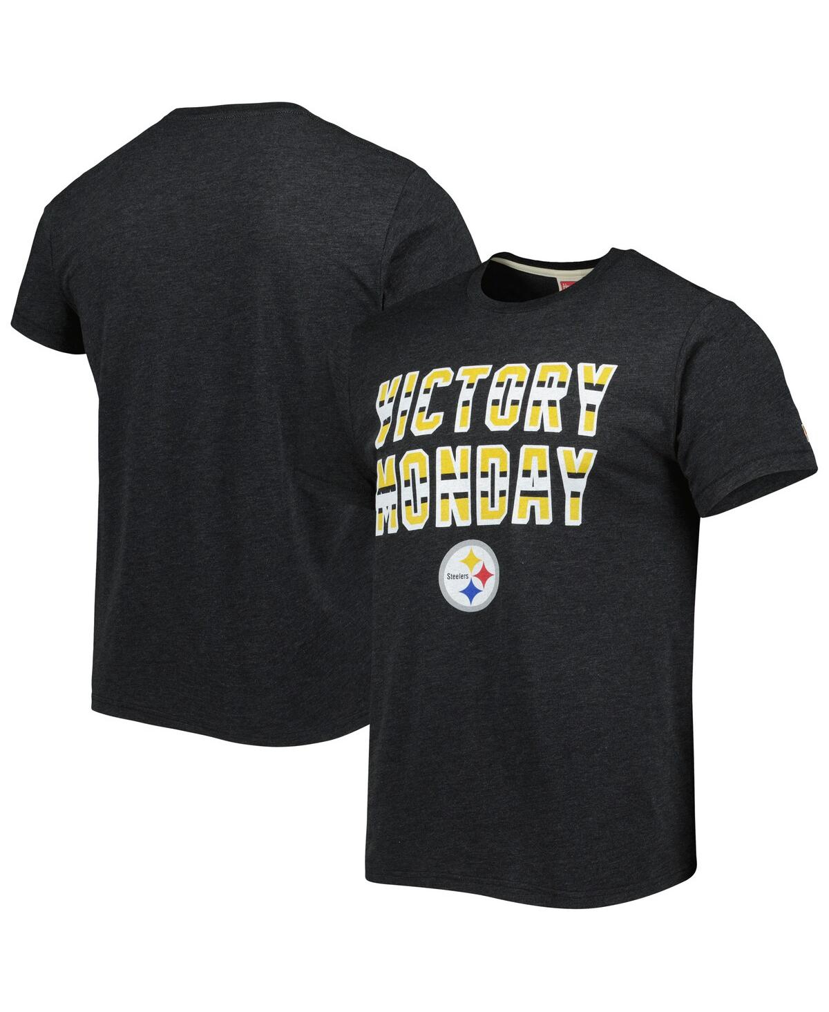 Men's Homage Charcoal Pittsburgh Steelers Victory Monday Tri-Blend T-shirt - Charcoal