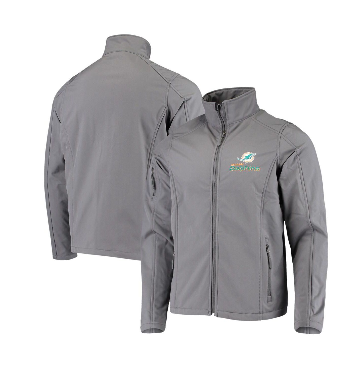 Мужская куртка Dunbrooke Charcoal Miami Dolphins Sonoma Softshell Full-Zip — фото 1