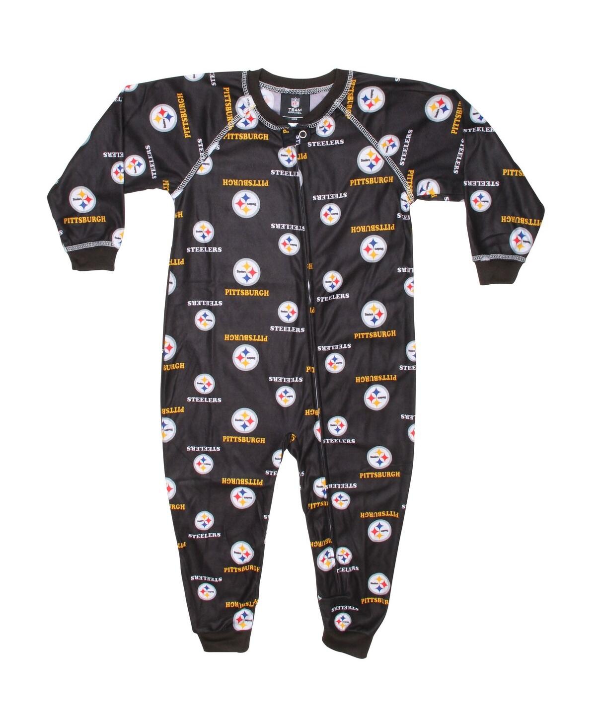 Outerstuff New Orleans Saints Infant Boys And Girls Piped Raglan Full Zip Coverall In Black