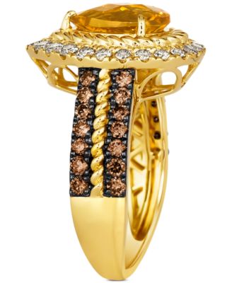 Cinnamon Citrine (1-5/8 ct. t.w.) & Diamond (1 ct. t.w.) Halo Ring in 14k Gold