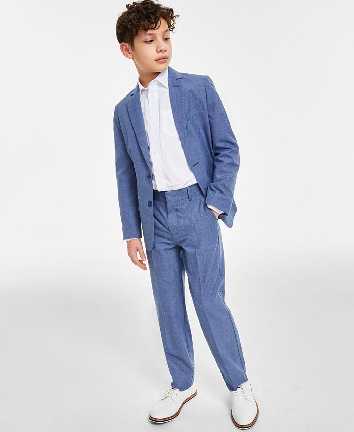 Nautica Big Boys Micro-Texture Suit & Calvin Klein Big Boys Slim-Fit Solid  Stretch Poplin Shirt Separates & Reviews - Sets & Outfits - Kids - Macy's