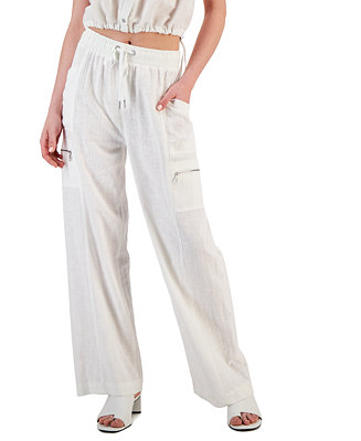 DKNY Jeans Women's Wide-Leg Pull-On Cargo Pants - Macy's