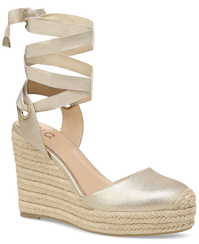 I.N.C. International Concepts Women's Maisie Lace-Up Espadrille Wedge  Sandals, Created for Macy's - Macy's