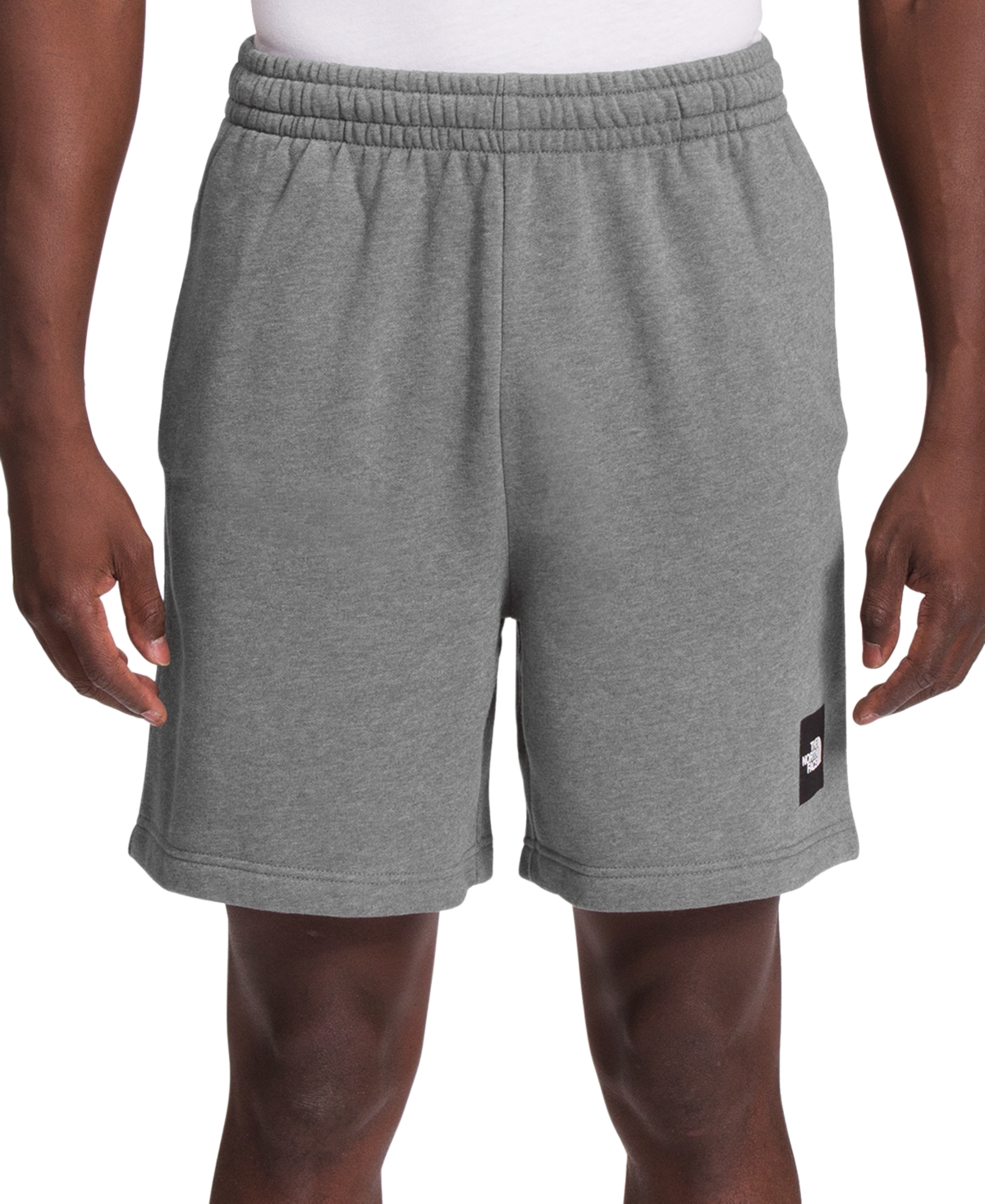 The North Face Men's Box Nse Standard-fit Logo-print Drawstring Shorts In Tnf Medium Grey Heather,tnf Black