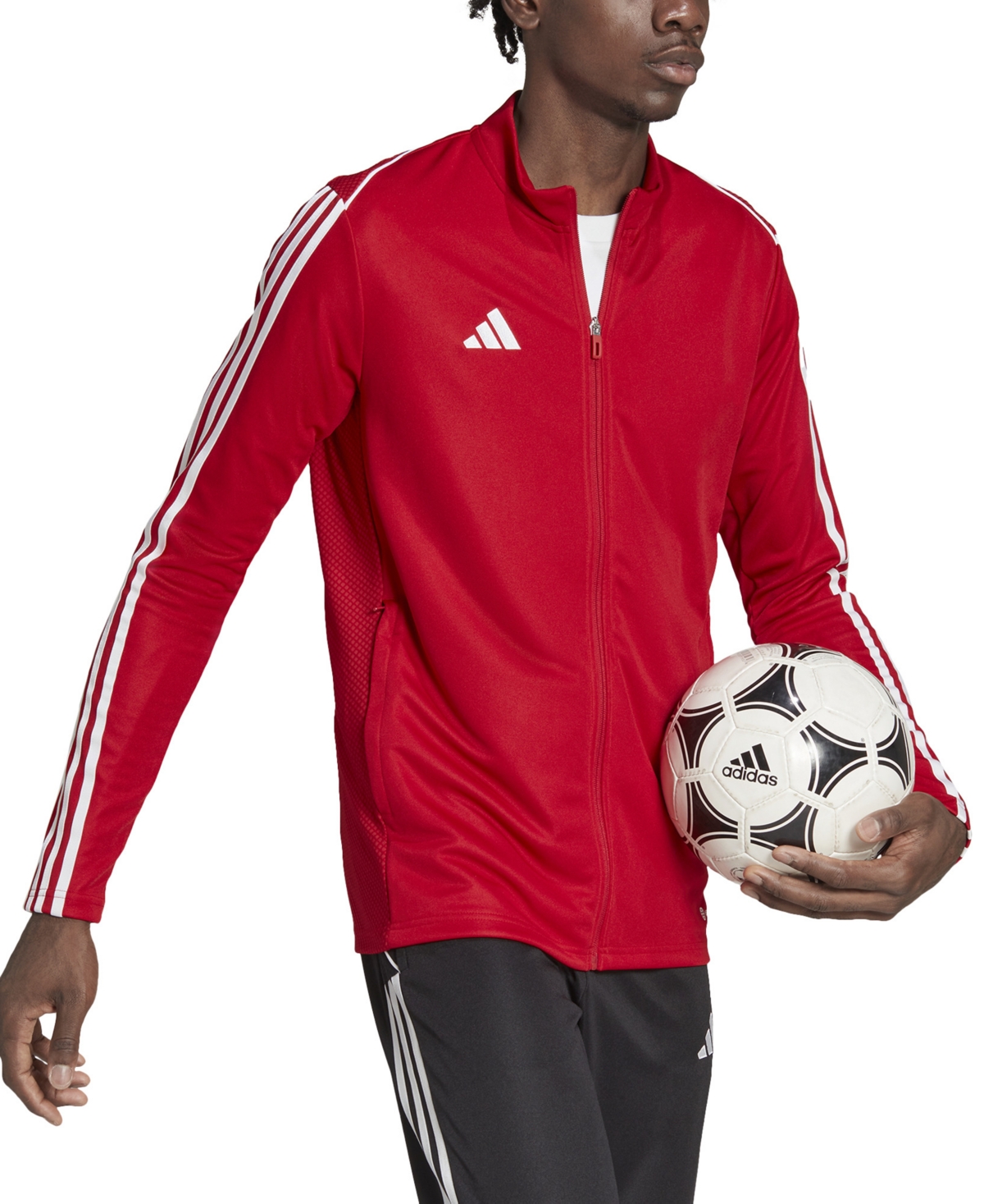 Shop Adidas Originals Men's Tiro 23 Slim-fit Performance 3-stripes Track Jacket In Power Red,wht