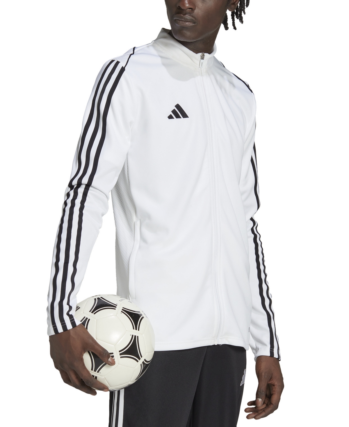 Shop Adidas Originals Men's Tiro 23 Slim-fit Performance 3-stripes Track Jacket In White,blk