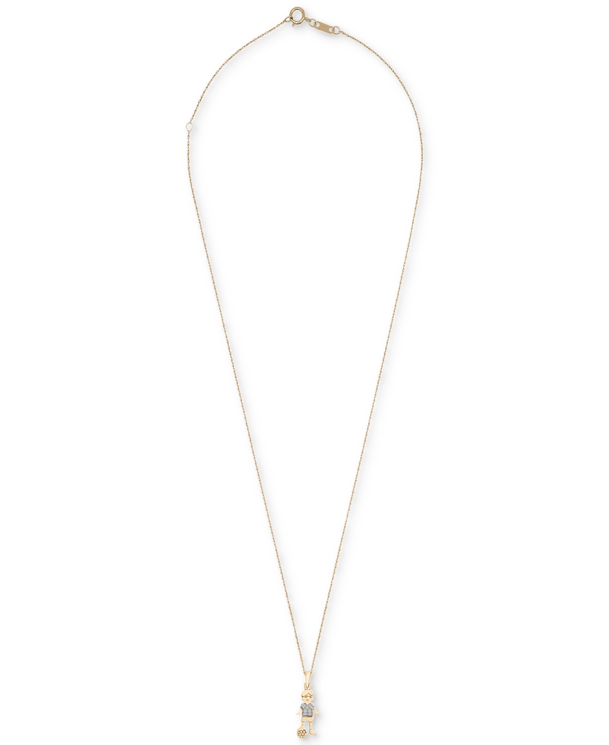 Wrapped Diamond Soccer Boy Pendant Necklace (1/20 ct. t.w.) in 10k Gold, 18