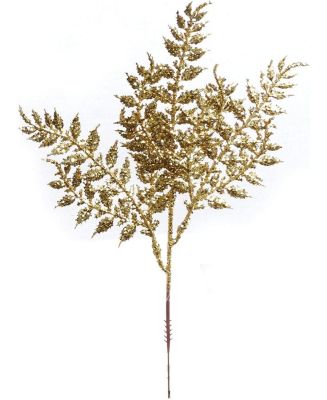 Glittered brown leaf pick main image 1