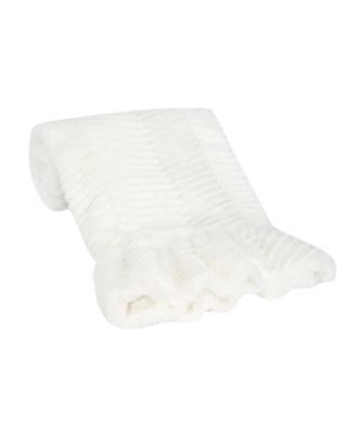 Baby Signature White Ruffled Lux Minky/Jersey Chevron Blanket