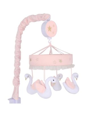 Lambs & Ivy Signature Swan Princess Pink/White Musical Baby Crib Mobile ...