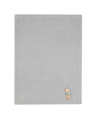 Baby Disney Winnie the Pooh Hugs Gray Soft Fleece Blanket