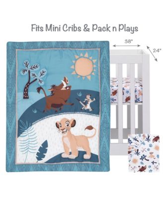 Disney Baby Lion King Adventure Blue 3-Piece Mini Crib Bedding Set