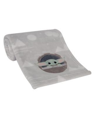 Star Wars Mandalorian The Child/Baby Yoda Gray Fleece Baby Blanket