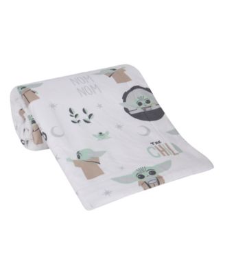 Star Wars The Child/Baby Yoda/Grogu White Minky/Fleece Baby Blanket