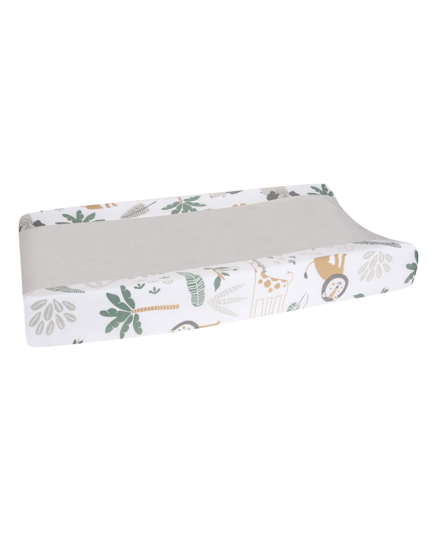 Lambs and Ivy Jungle Friends Soft, Warm and Cozy Safari Changing Pad Cover - Gray