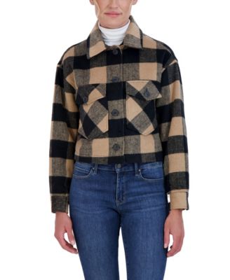 Women's Cropped Buffalo Plaid Shacket