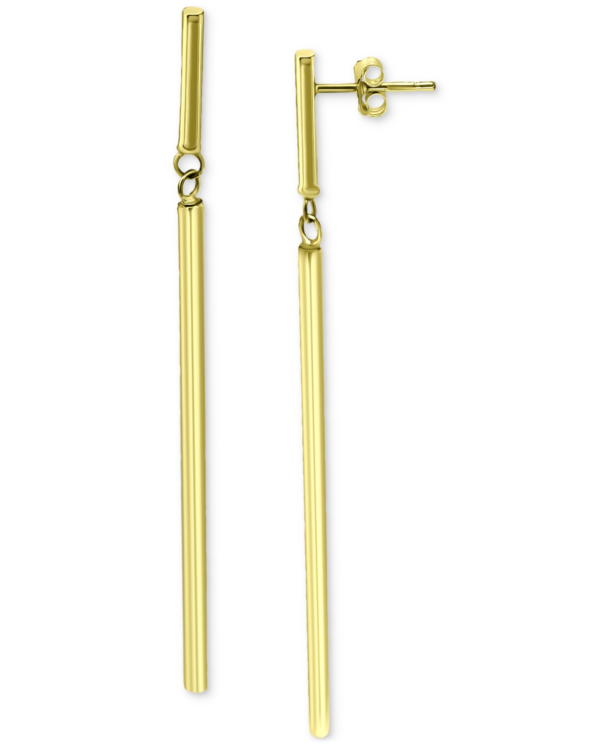 Giani Bernini Polished Linear Drop Earrings, Created For Macy's In Gold Over Silver
