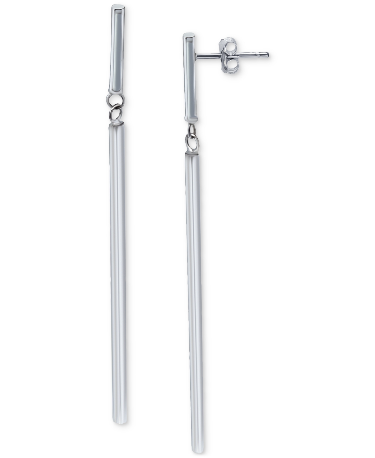 Giani Bernini Polished Linear Drop Earrings, Created For Macy's In Sterling Silver