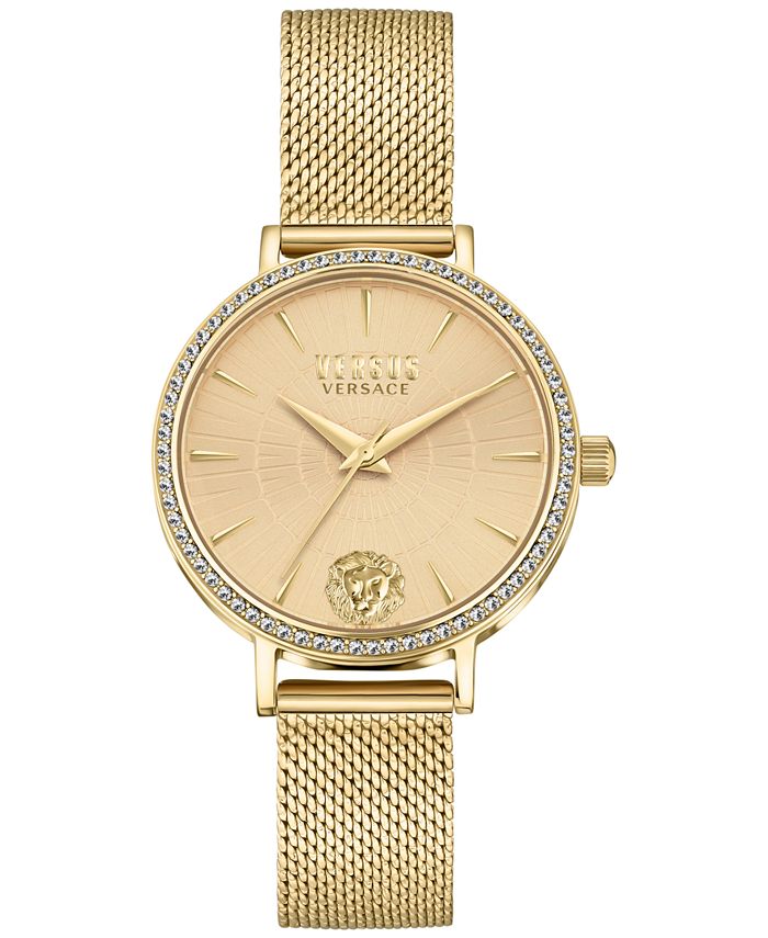Versus Versace Women's Mar Vista Gold Ion-Plated Mesh Bracelet Watch ...
