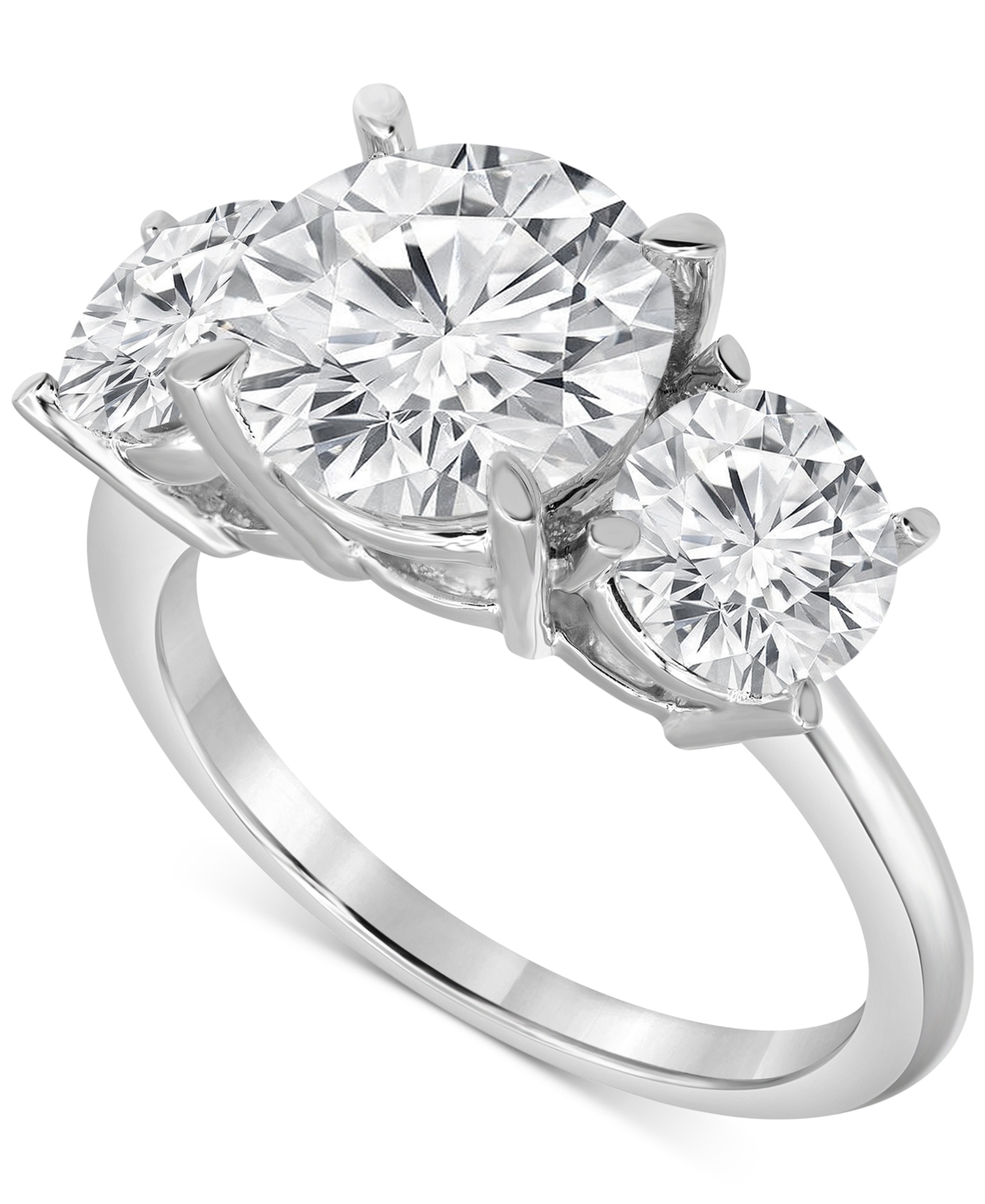 Badgley Mischka Certified Lab Grown Diamond Three Stone Engagement Ring (5 Ct. T.w.) In 14k White Gold
