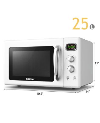 0.9Cu.ft. Retro Countertop Compact Microwave Oven 900W