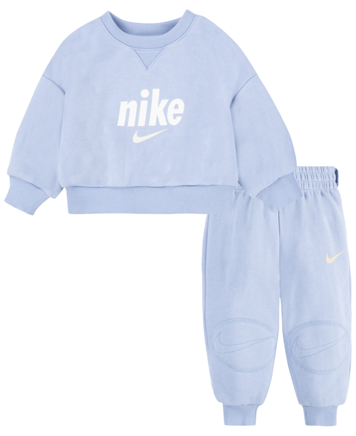 Nike Baby Girls Cozy Crew Sweatshirt And Joggers, 2 Piece Set In Cobaltâ Bliss