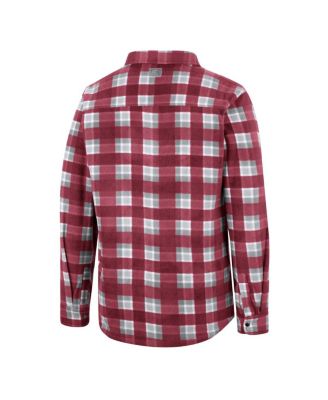 Men's Crimson, White Alabama Crimson Tide Ellis Plaid Full-Snap Shirt Jacket