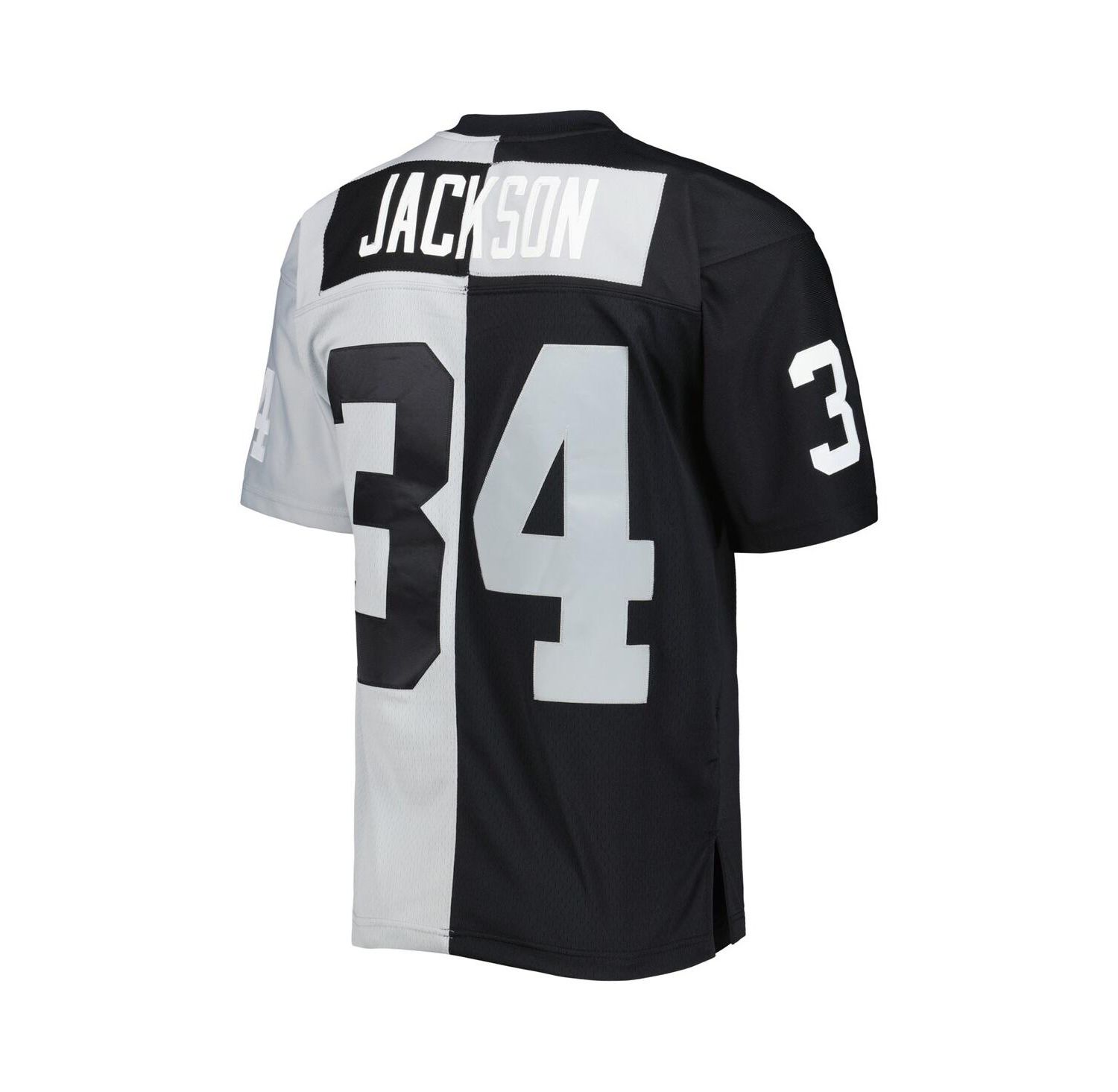 Men's Bo Jackson Black and Silver Las Vegas Raiders 1988 Split Legacy Replica Jersey