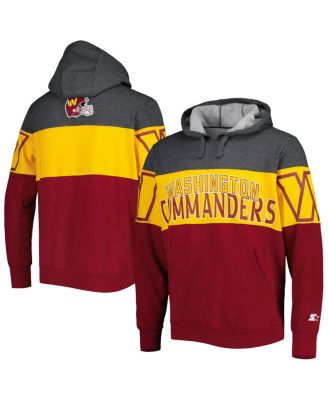 Men's Heather Charcoal, Burgundy Washington Commanders Extreme Pullover Hoodie