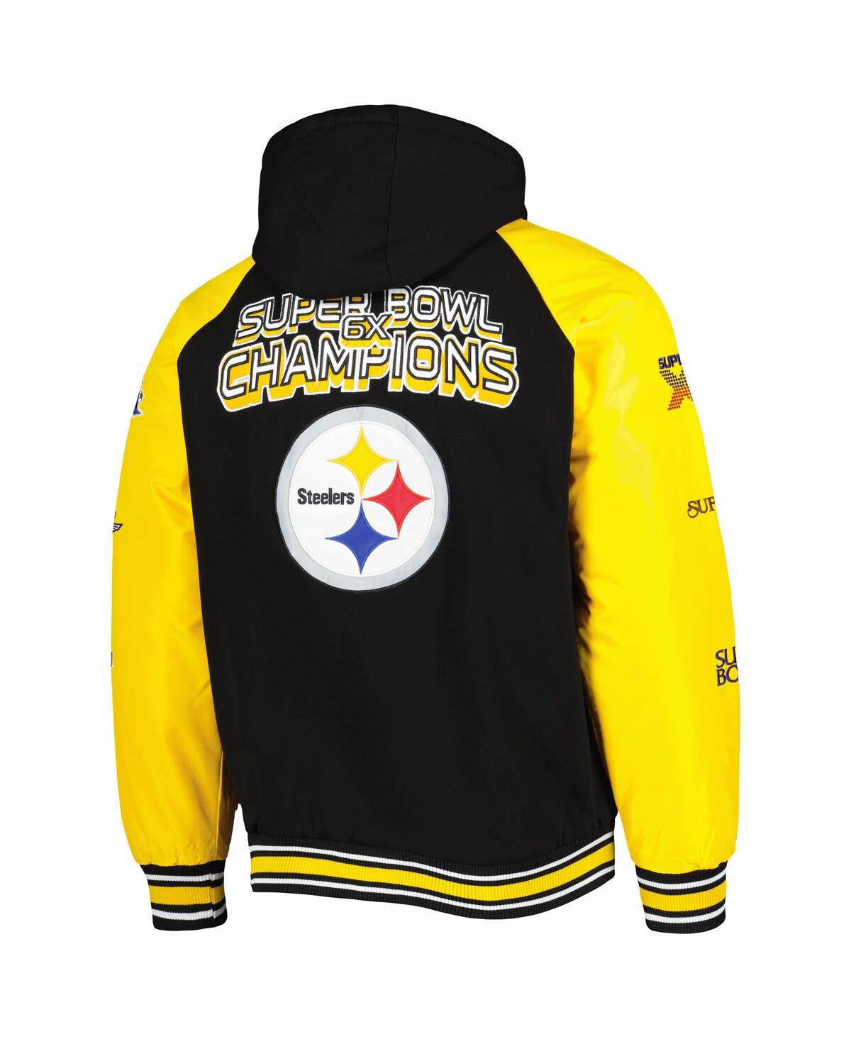 Shop G-iii Sports By Carl Banks Men's  Black Pittsburgh Steelers Defender Raglan Full-zip Hoodie Varsity J