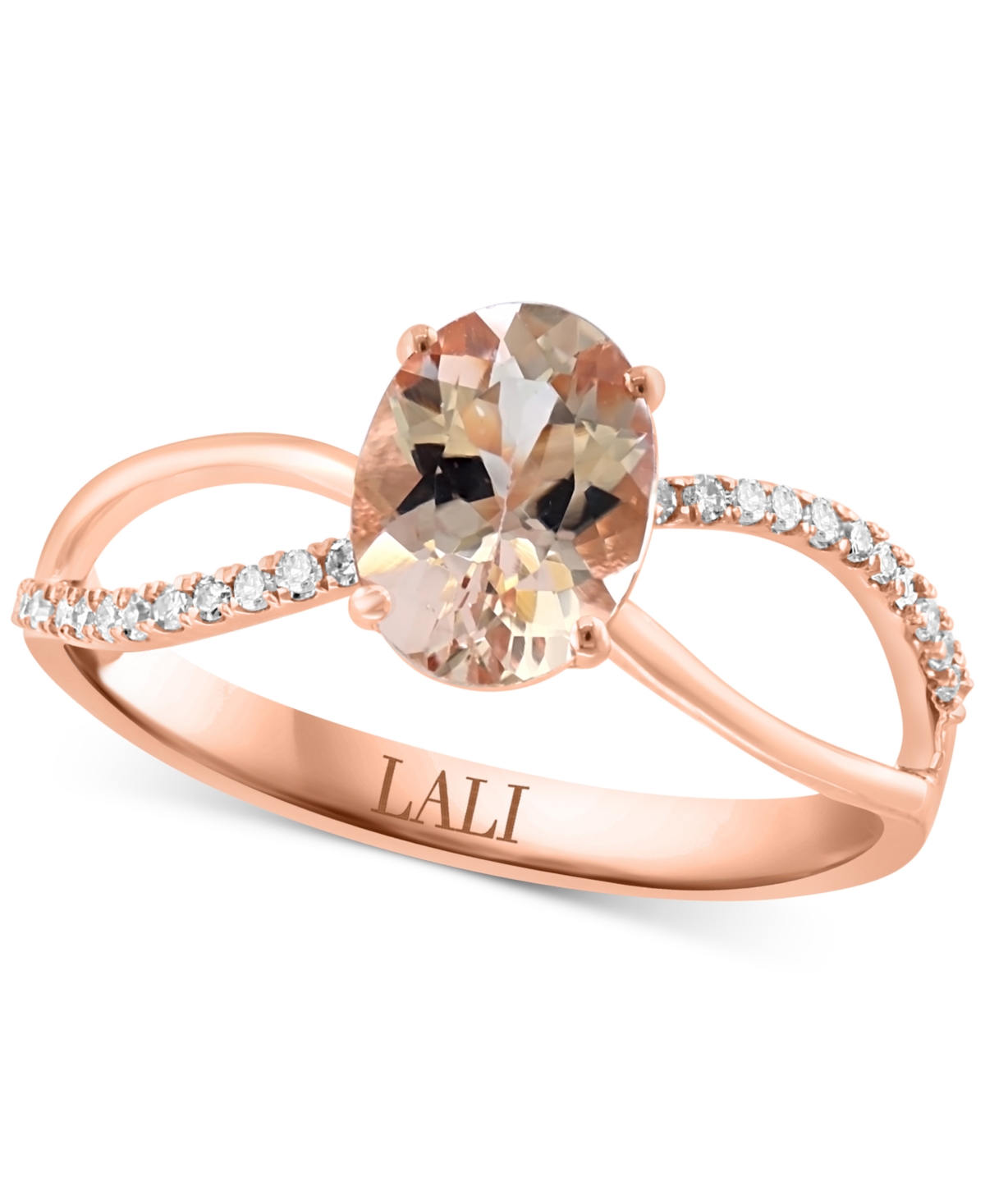 Morganite (1 ct. t.w.) & Diamond Accent Ring in 14k Rose Gold - Pink