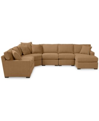 Radley Fabric 6-Piece Chaise Sectional with Wedge