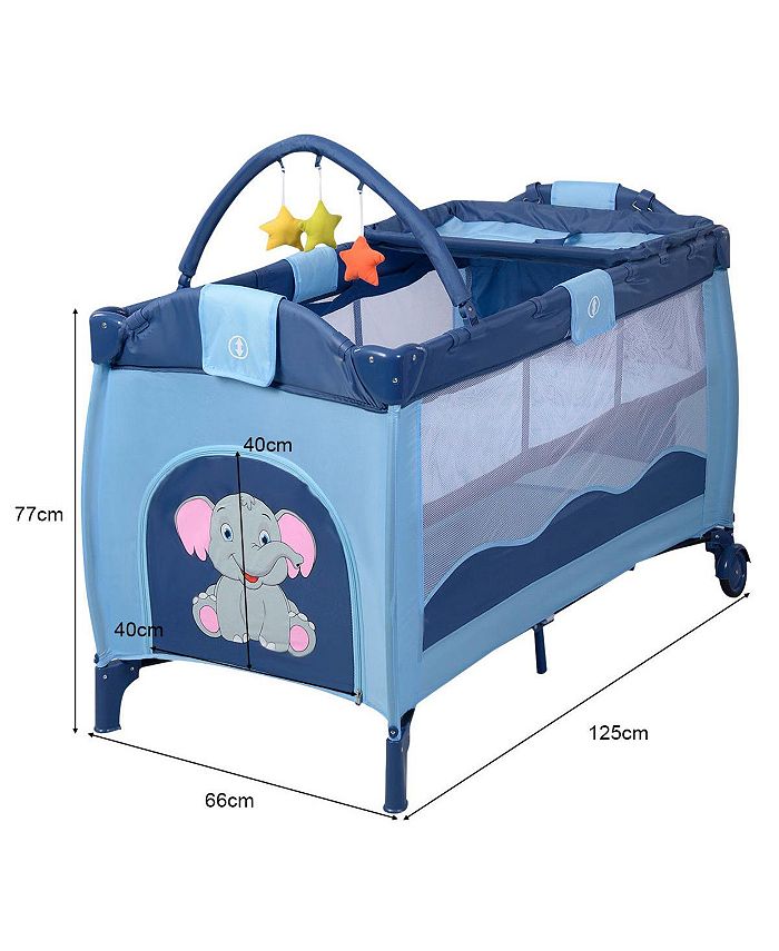 Costway Foldable Baby Crib Playpen Playard Pack Travel Infant